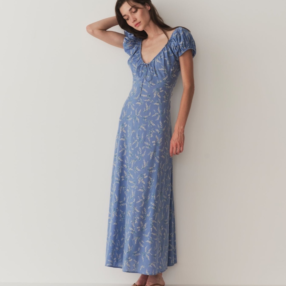 Doen - Sofia Dress -  LAPIS BLUEBELL BALLAD - Small - EUC